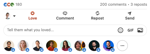 Engagement under a LinkedIn post